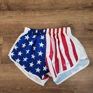 TYR Women's Athletic Shorts - Red, White, and Blue